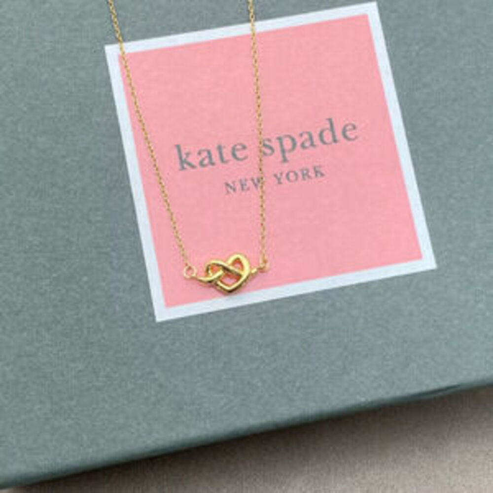 kate spade Sterling Silver Sweetheart Knotted Heart Pendant Choker Necklace